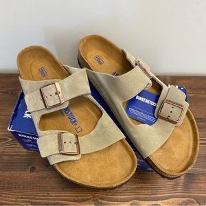 Birkenstock Arizona Taupe Suede Sandals